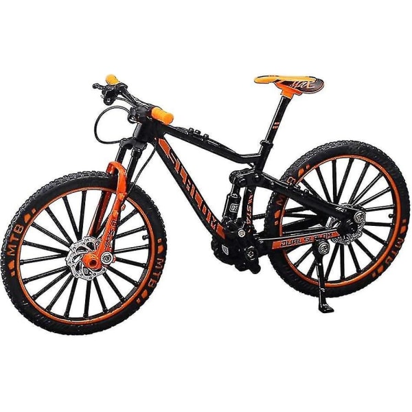 Mini 1:10 legeret cykel skalamodel Desktop Simulering Ornament Finger Mountain Bikes Legetøj（Orange）