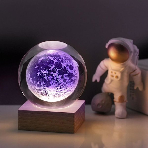 Crystal ball night light, creative night scene astronomy 3d luminous night light, 3d planet night light ball light