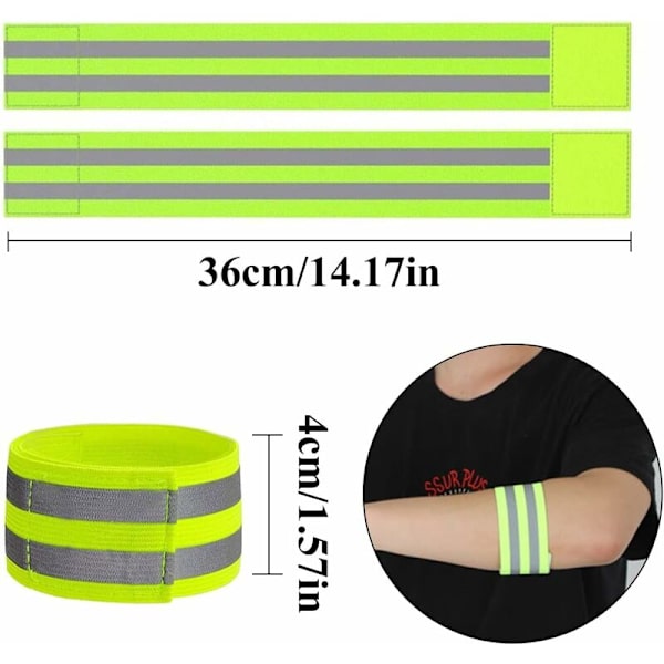 Reflekterande säkerhetsarmband, justerbart reflekterande armband och elastiskt säkerhetsreflekterande band för utomhusjogging, cykling, vandring