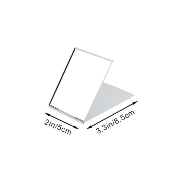 2-pack ultratunn bärbar hopfällbar spegel Aluminiumkropp Lätt att bära Resesminkspegel Sminkspegel Ministorlek 8,5x5 cm