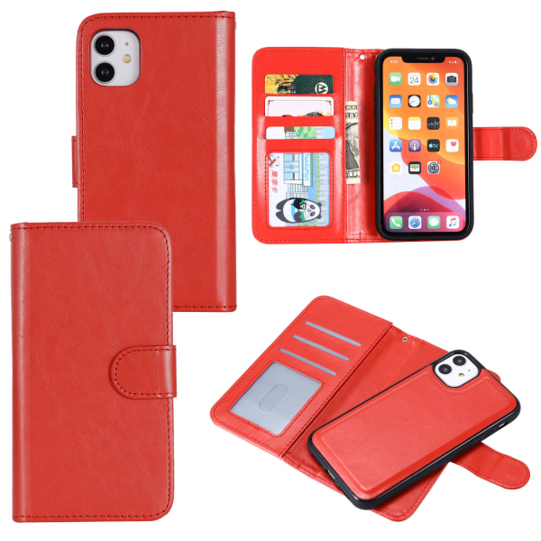 iPhone14Plus - Magnetic Shell 2-i-1 Flip Phone case Röd iPhone14Plus