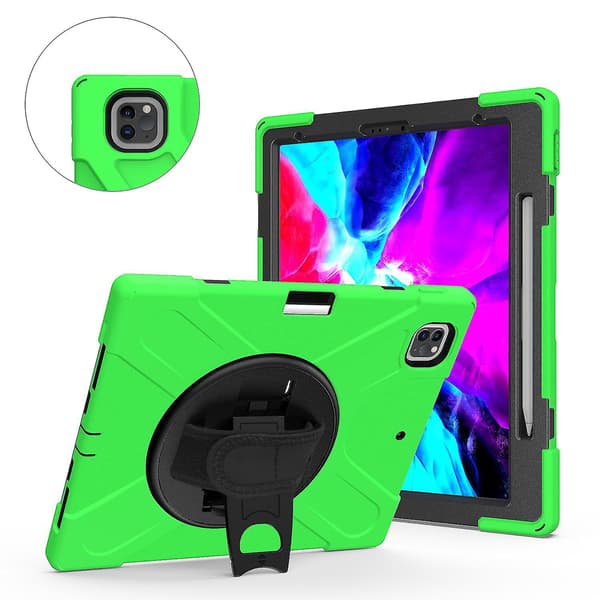 Pennholder-etui for iPad Pro 12,9 tommer med håndstropp, justerbart stativ, kamerabeskyttelse