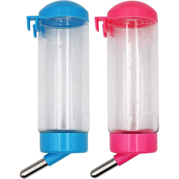 2 stk 400 ml automatisk hamsterflaske, vannflaske i plast til dverghamster, vanntett