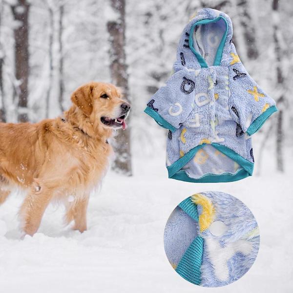 Blå plysch husdjur hoodie kostym för hundar - mjuk och bekväm kläder för vår och höst