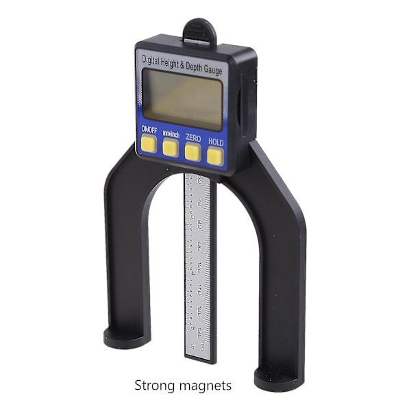Digitaalinen syvyysmittari Digitaalinen kulumissyvyysmittari LCD Magneettinen Itse seisovat aukko Käsijyrsimet 0~80mm