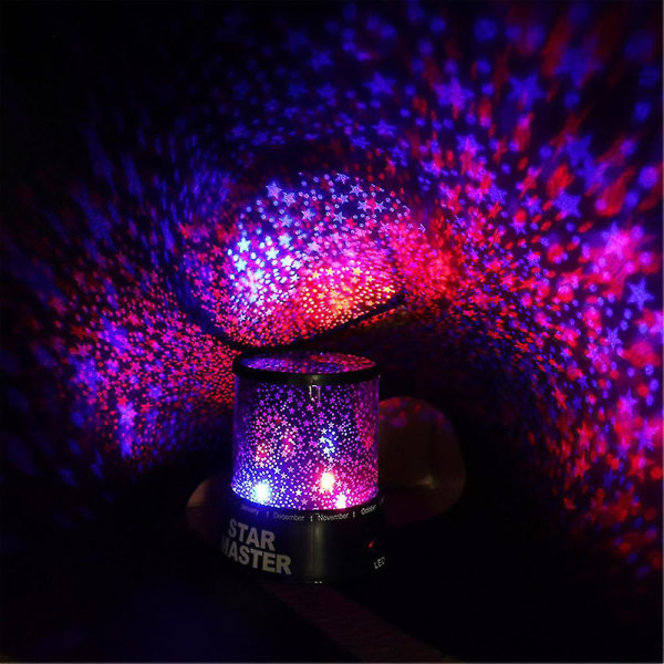 Stjernehimmel Projektion Nattelys Kreativ Stjerne Måne LED Projektor Lampe Børn Børn Soveværelse Dekoration Gave