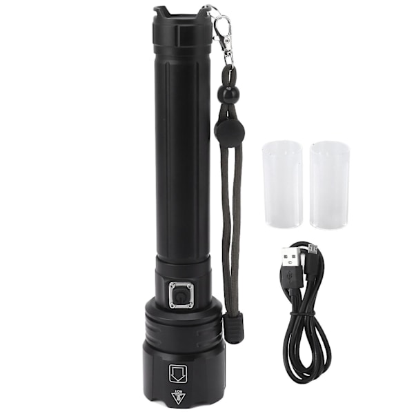 10000lm LED-ficklampa USB-laddningsbar bärbar justerbar ljusstyrka vattentät zoomficklampa för vandring camping klättring