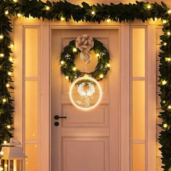 Led julbelysning hängande ljuskrona Lnerterior 3d akrylskiva hängande ljus Ins dekoration av huset sovrumsgardiner (wapiti)