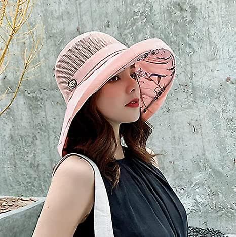 Dam solhatt i mesh, sommar UV-skydd, bred brätte, strandfiskekeps