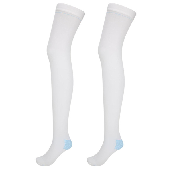 2024Åderbråcksstrumpor Anti-Slip Blodproppar Kompressionsstrumpor Hälsovårdsstrumpor(blanc XL)