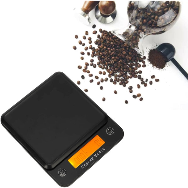Kaffevåg med elektronisk LCD-display, automatisk tidtagning för matlagning och bakning, 0,1 g 3 kg
