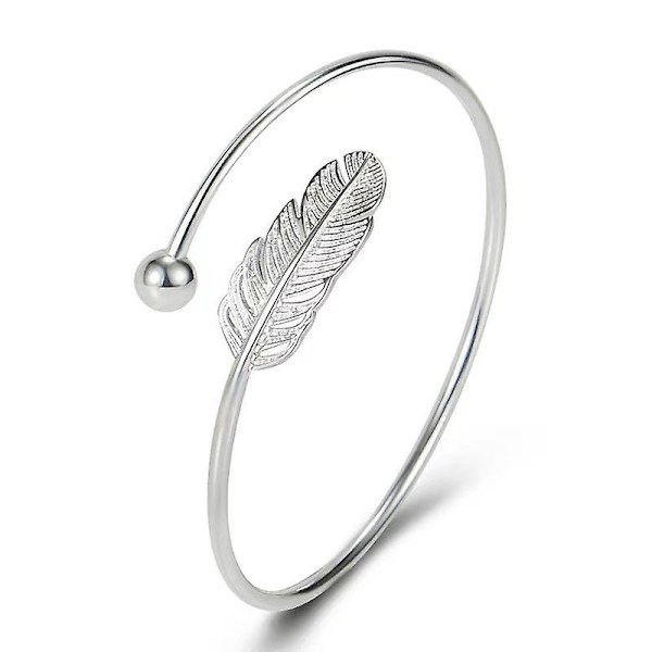 Snyggt trendigt lövblad i 925 sterlingsilver för flickor och kvinnor