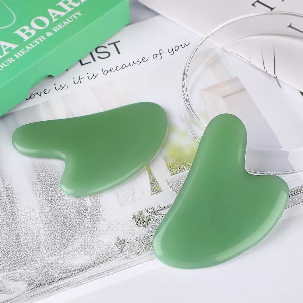 Gua Sha ansiktsverktøy Gua Sha verktøy Gua Sha Jade for ansiktshudpleie Ansikt Kropp Akupunktur Lindre muskelspenninger Reduser hevelse Feriegave