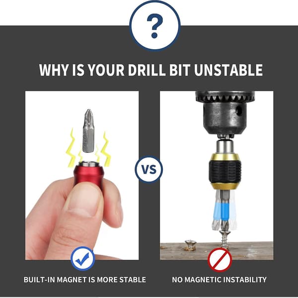 Drill Bit Extension, Mellbree 3-pak Quick Release Magnetisk Bitholder Værktøjssæt