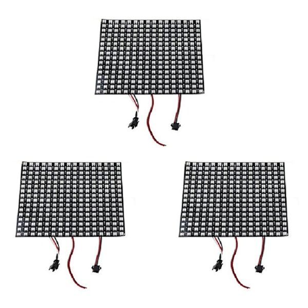 3 kpl 16x16 Sk6812 Ws2812b osoitteellinen joustava Led-paneeli pikselinäyttö digitaalinen pikselinäyttö Dc5v