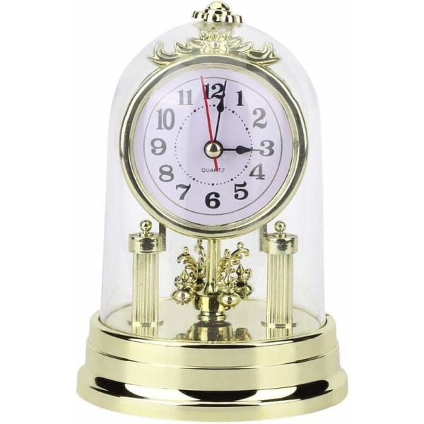 Digital väckarklocka, bordsklockor i europeisk retrostil, Antik tyst bordsklocka för vardagsrum, sovrum, kontor, heminredning (guld)
