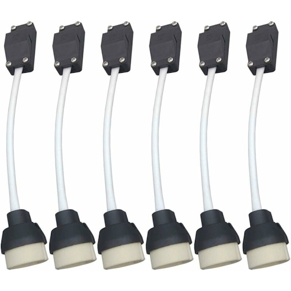 (6 stycken) GU10 lamphållare keramiskt bas och terminalblock/brygga med kabel och isolerhylsa - lamphållare pluggadapter för LED och halogen