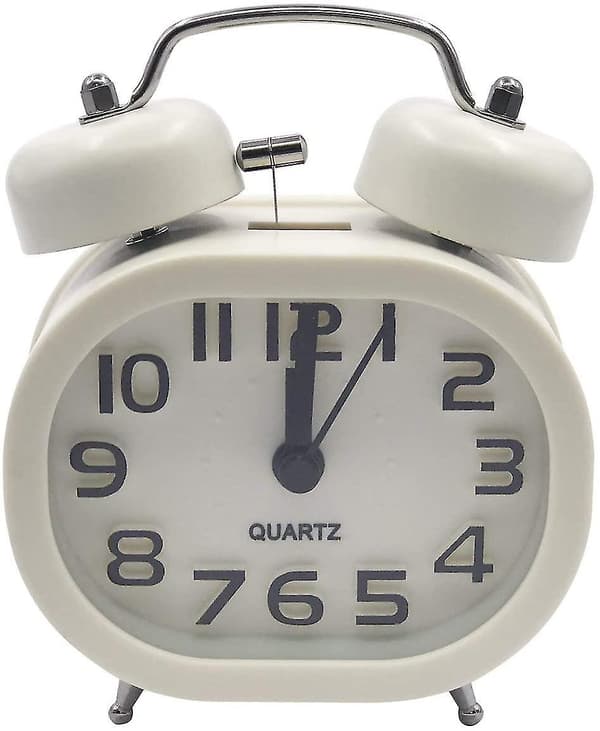 Retro Tyst Kvartsväckarklocka - Metall Sängklocka (2-pack)