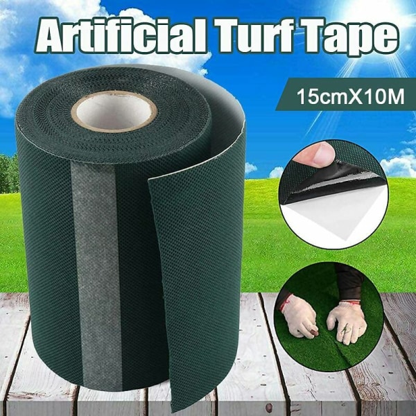 10m x 15cm gräsmatta tejp, självhäftande matta tejp, konstgräs söm tejp, gräsmatta tejp, grön gräsmatta söm fixering tejp