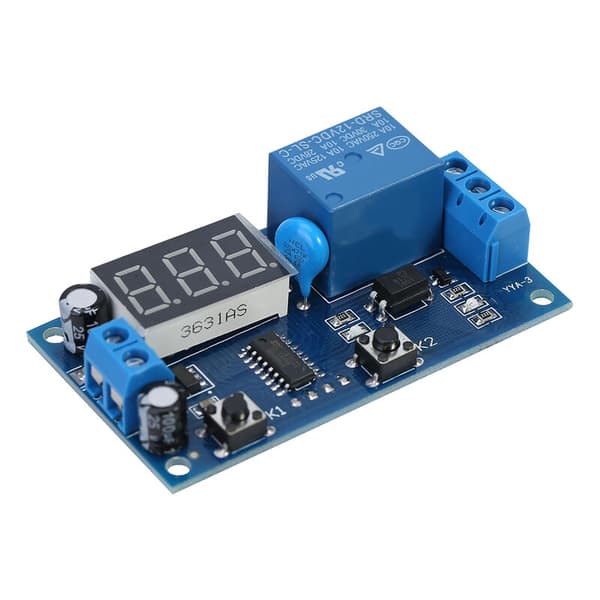DC 12V cykel fördröjningstimer switch justerbar relämodulbräda oändlig loop med LED-display