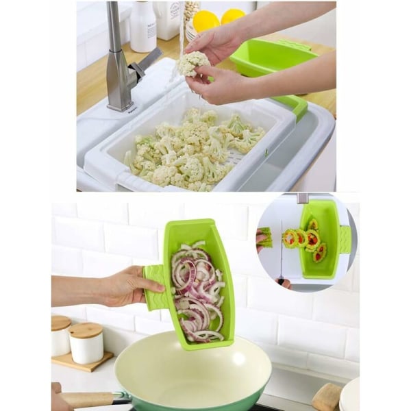 Multifunktionell diskho skärbräda med infällbart handtag 3 i 1 grå - 51 30 7.5 cm