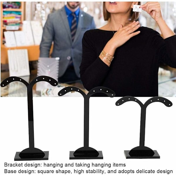 3-delad set akryl halsband smyckesorganisatör display stativ smyckeskrin smyckeskrin (gren) longziming