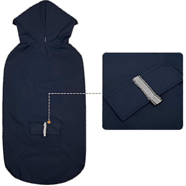 Extra stor hundregnrock med reflexremsor 100 % vattentät hundregnjacka
