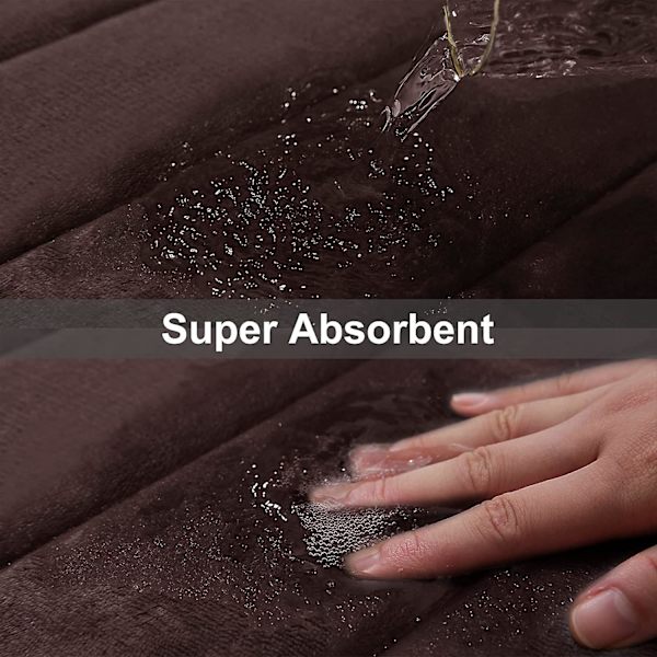 Memory Foam Bløde Bademåtter - Skridsikre Absorberende Badeværelsestæpper Gummibagside Løb