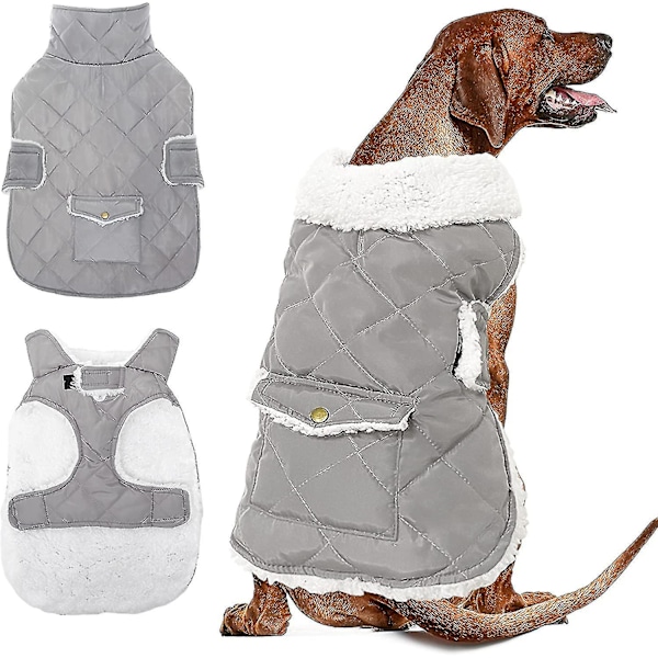 Vinterfrakke til hund - Vindtæt fleece varm tyk hundetrøje til sne, regn og kulde