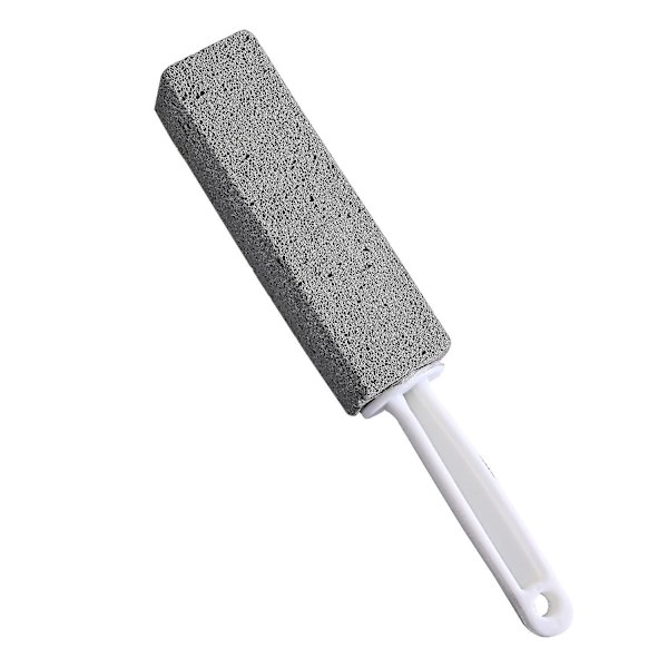 Pumice-puhdistuskivi kahvalla, WC-puhdistusharja, jossa liukumaton pitkä muovikahva keittiöön/kylpyhuoneeseen/uima-altaaseen/kotitalouksien puhdistukseen 2 kpl harmaa