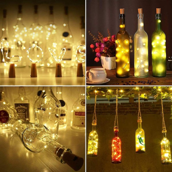 Flaskformade LED-strålkastare [2-pack] Varmvitt 2m 10 lampor