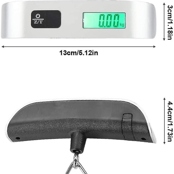 Digital bagasjevekt, mini størrelse LCD digital elektronisk vekt bærbar krokvekt maks. belastning