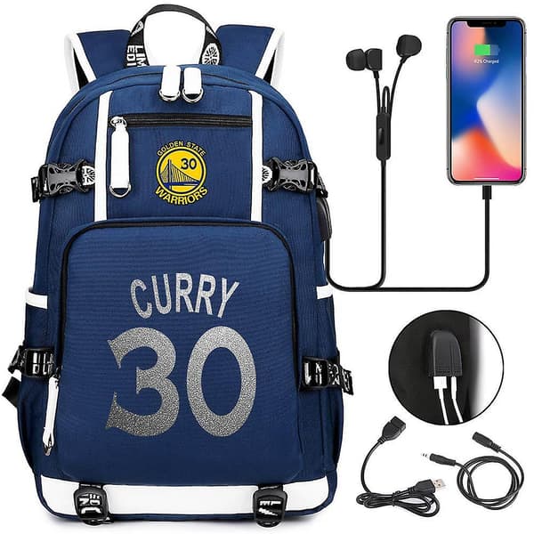 Golden State Warriors Stephen Curry nr. 30 Usb Skoleveske C2 Grå