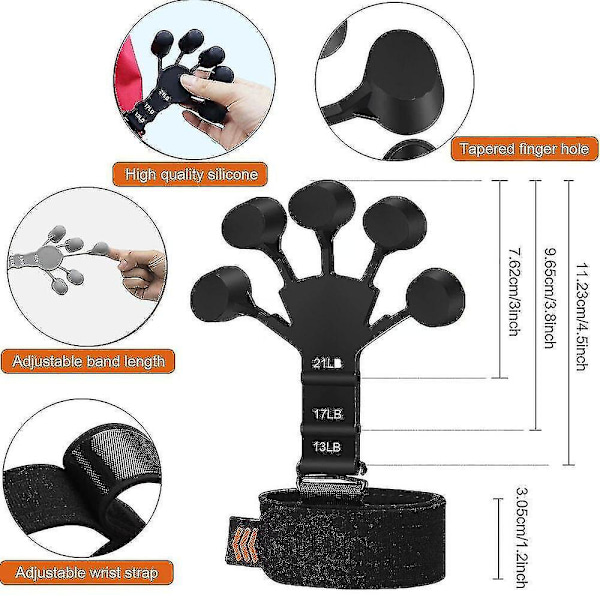 Fingergrepp Patient Hand Strengthener Gitarr Finger Flexion och Extension