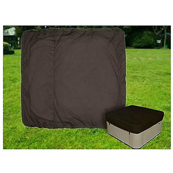 Vattentät polyester fyrkantig bubbelpoolöverdrag utomhus spaöverdrag fyrkantig brun (231*231*30cm)
