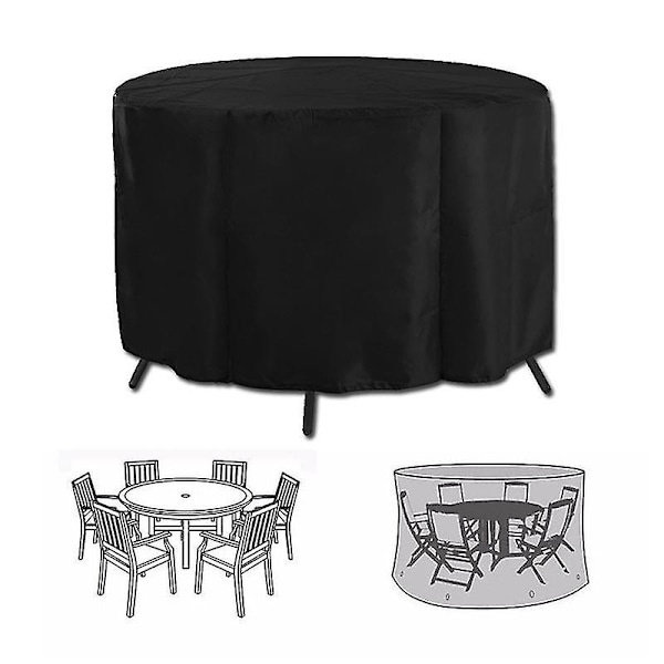 Utomhus trädgårdsmöbler regnskydd svart möbler bord stol set vattentätt överdrag runt soffa trädgård uteplats regndammsskydd（120*75cm）