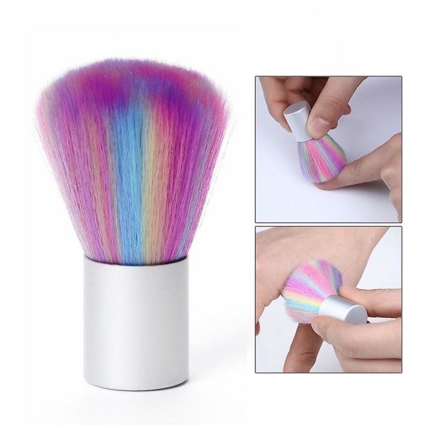 Dust Brush Nail Rainbow Brush Rensebørste10stk