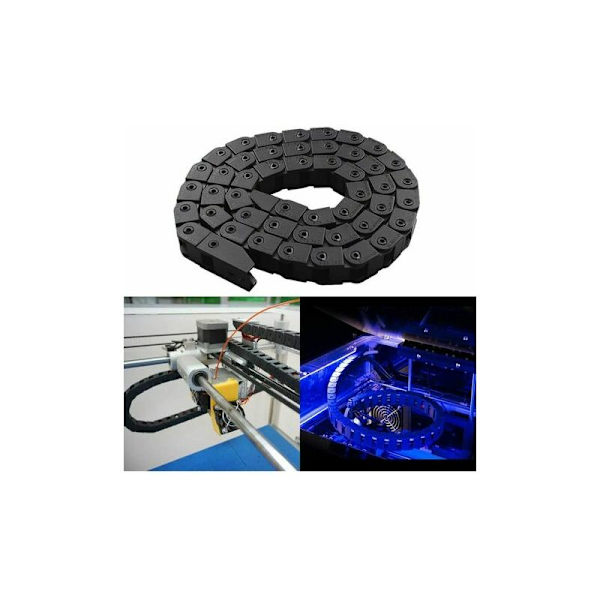 CRUEL 1 st 1M Dragkedja R28 10mm x 10mm Plastkabelbindningskedja för 3D-skrivare CNC-fräsmaskin, Svart