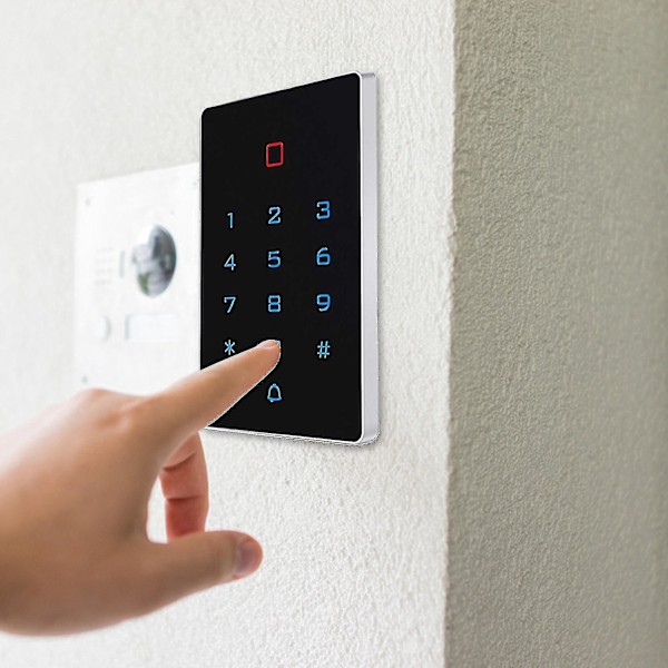 Nyckellöst dörrlås med knappsats, smart elektroniskt dörrlås för ytterdörr med pekskärm, automatiskt dörrlås, stöd för 2000 användare
