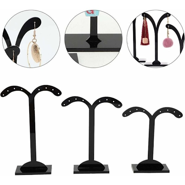 3-delad set akryl halsband smyckesorganisatör display stativ smyckeskrin smyckeskrin (gren) longziming