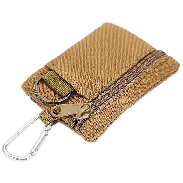 Tan Ulkoilun EDC Molle-pussi lompakko karabiinihaalla - Mini kannettava avainkorttikotelo kolikkopussi