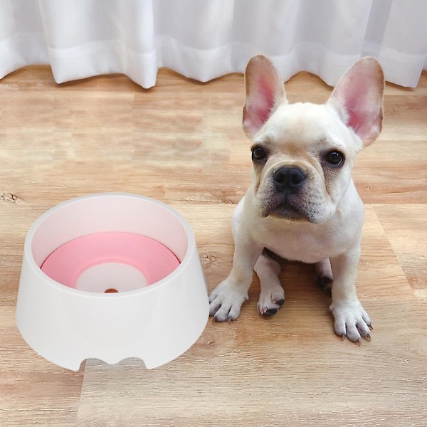 Katt Hund Vatten Skål Ingen Spill Husdjur Vatten Skål Ingen Dropp Långsam Vatten Matare Halkskydd Husdjur Vatten Dispenser Uppgraderad Rosa