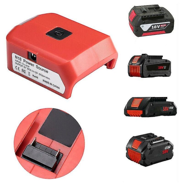 Kahden USB portin puhelinlaturi Milwaukee M18 18v-20v Li-ion-akkusovittimelle