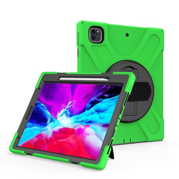 Pennholder-etui for iPad Pro 12,9 tommer med håndstropp, justerbart stativ, kamerabeskyttelse