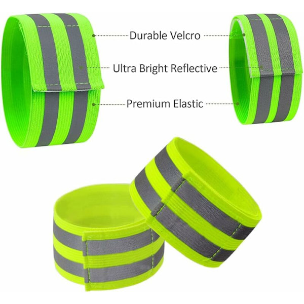 Reflekterande säkerhetsarmband, justerbart reflekterande armband och elastiskt säkerhetsreflekterande band för utomhusjogging, cykling, vandring