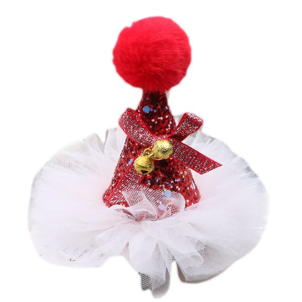 Julehatte hårklips mini hatt barrettes glitter julehårnåler