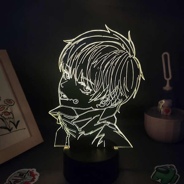 Anime Jujutsu Kaisen Figur Inumaki Toge 3D LED Lava Lampor RGB Nattlampor Sovrumsbordsdekor Födelsedag Manga Gåvor Till Vänner Svart Lampfot A
