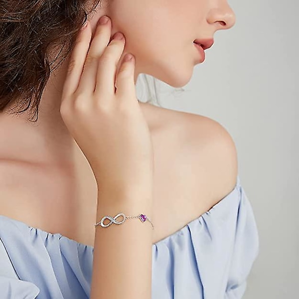 Violte SECRET Kvinners 925 Sterling Sølv Infinity Armbånd, Kvinners Justerbar Kjærlighet Armbånd, Kvinners Smykker Julegaver Kvinners Bursdag Mor