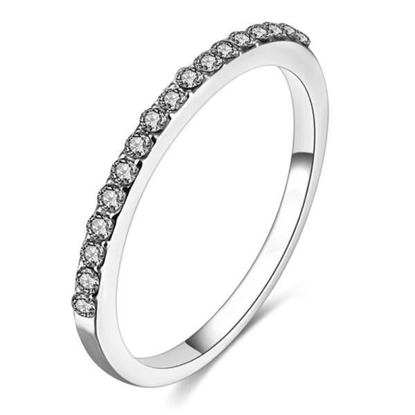 Minimalistisk damring med mikroinlagd zirkon Platina 9#