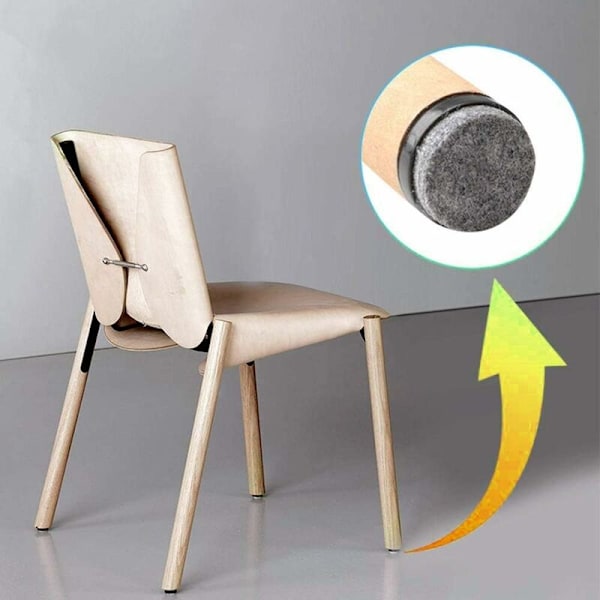 48-delad uppsättning möbeldynor i träfilt, möbelskydd, stolskydd, bordsskydd (22 mm)